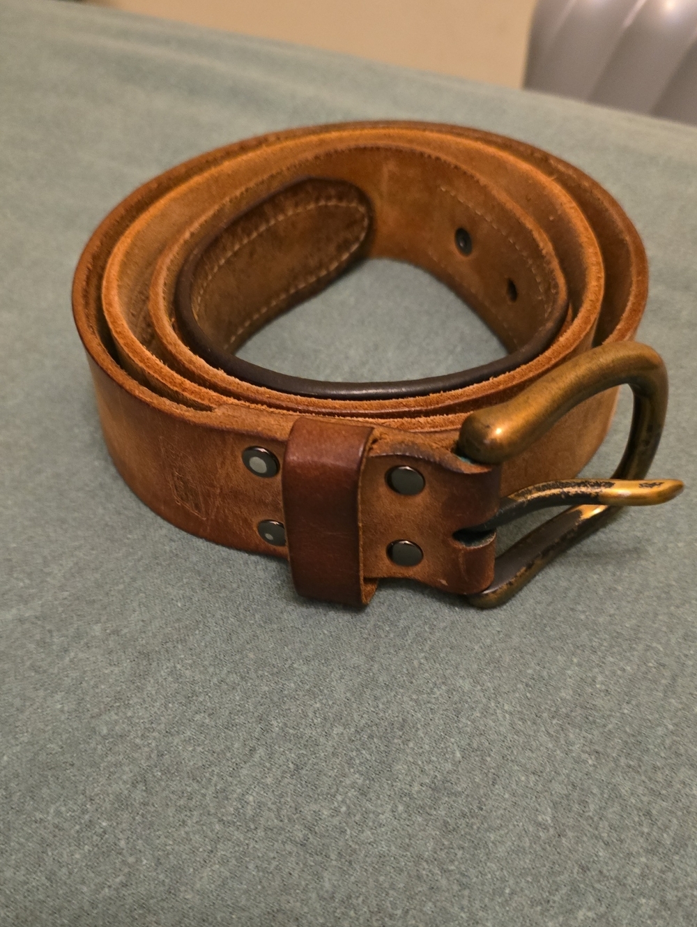 Dickies Genuine Leather Men's Belt with Brass Tone Buckle